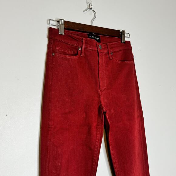 Black Orchid Lara Lace-Up Red Skinny Jeans 5-Pocket Women Size 26 NWT - Picture 3 of 9